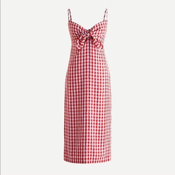 J. Crew Dresses & Skirts - ✨NWT✨J. CREW // Tie-front dress red/l.blue gingham